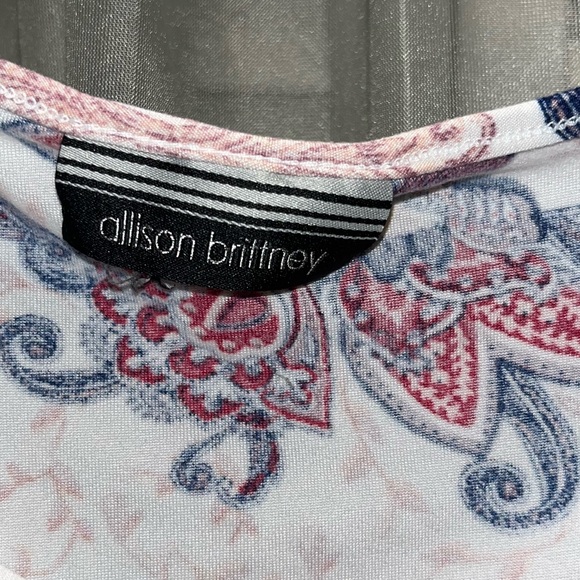 ALLISON BRITTNEY Women’s Print Top with Peekaboo Sleeves. Sz L. - Picture 4 of 4